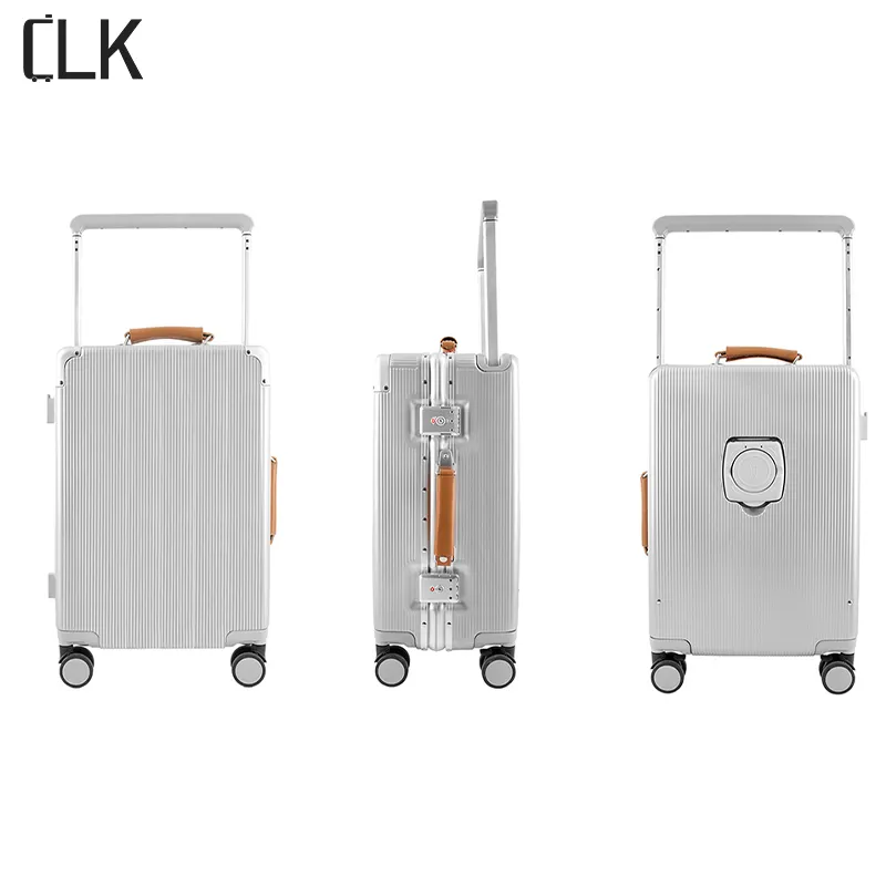 High Quality ABS+PC luggage wide trolley Travel Suitcase Aluminum Carry On Luggage Hard Luggage