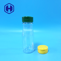 Pot en plastique pour biscuits/en-cas/épices, sans BPA, rond, avec couvercle à rabat long, 200 ml, étanche, qualité alimentaire, PET
