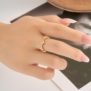 <b>Gold</b> Star Shaped Open <b>Ring</b> Micro <b>Set</b> Zircon Adjustable Index Finger <b>Ring</b> Sweet Cool Versatile Jewelry - Product Image 2