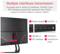 Layar Superlebar 24 27 Inci 144Hz Pc Monitor Komputer Gaming Led Melengkung