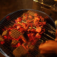 Barbecue au charbon de bois en acier inoxydable de style japonais pour le commerce extérieur, avec grille de cuisson amovible, pliable et portable pour pique-nique et camping