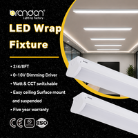 Éclairage LED Enveloppant 2/4/8FT avec puissance et température de couleur réglables sur site, gradation de la luminosité pour usage commercial et industriel
