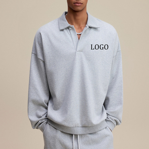 <span class=keywords><strong>Felpa</strong></span> da Uomo di Alta Qualità del Produttore, Manica Lunga con <span class=keywords><strong>Collo</strong></span> <span class=keywords><strong>a</strong></span> <span class=keywords><strong>Polo</strong></span>, Oversize 445G Pesante, per l'Autunno - Product Image 1