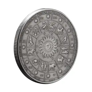 12 Constellations Scorpio Lucky Coin Ancient Silver Plated Commemorative Coin Home Decorations Collections