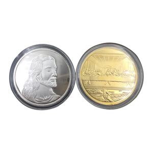 Pièce commémorative de Jésus en métal de haute qualité plaquée or et argent - Product Image 6