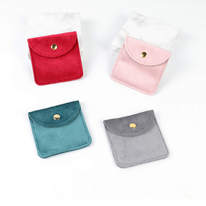Custom Suede Velvet Small Drawstring Jewelry Bag Button <b>Envelope</b> Flap Design for Dust Protection Jewelry Container <b>Gift</b> Bag - Product Image 2