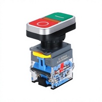 Interruptor de Arranque/Parada Rectangular de 22 mm con Doble Botón y Autorreinicio Yijia YJ139-LA38-11B, 1 Contacto Normalmente Abierto, 1 Contacto Normalmente Cerrado