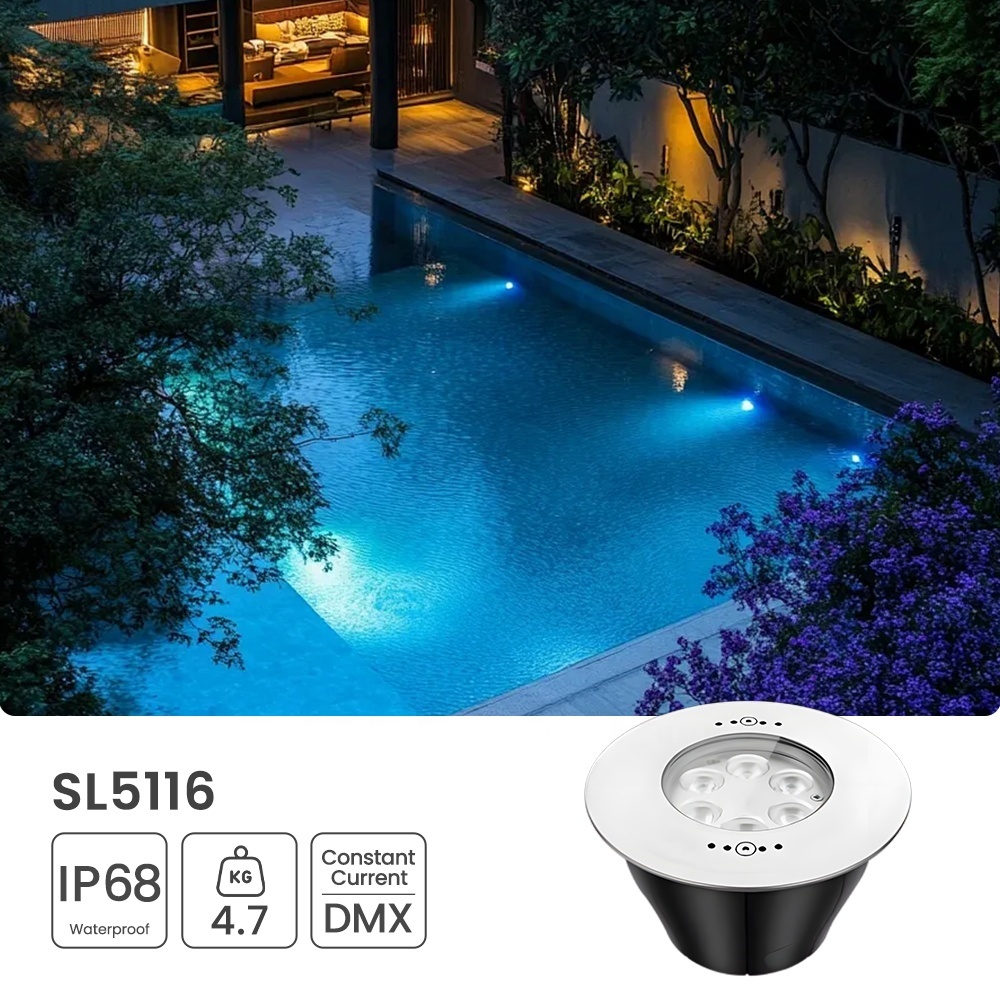 12V LED Pool Lights IP68 Waterproof Surface Underwater Color-Changing 2700-6000K Stainless Steel Lamp Body Par56 50000 Hours