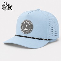 Gorra Deportiva con Logotipo Bordado Personalizado, Gorra de Béisbol Ajustada a la Moda, Gorra Impermeable con Orificios Perforados con Corte Láser para Hombre