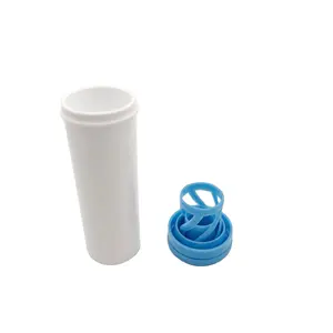 wholesale Empty plastic tube pharmaceutical effervescent tubes with blue desiccant cover empty vial for vitamin