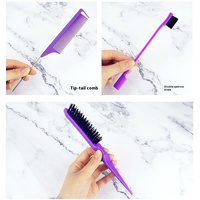 Offre Spéciale 3 Pièces Coiffure Peigne Ensemble Rat Queue Bord Brosse Séparation Teasing Peigne pour Femmes Filles Poils Coiffure