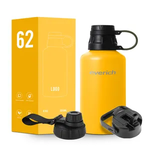 Everich Goedkope Roestvrijstalen 64Oz Waterflessen Dubbele Muur Vacuüm Geïsoleerd Met Stro Bpa-Vrij Voor Sport Kamperen En Wandelen