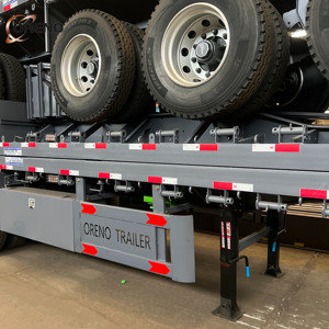 Promotion : Semi-remorque plateau 3 essieux 60 tonnes, qualité Oreno, <span class=keywords><strong>prix</strong></span> direct usine pour le <span class=keywords><strong>transport</strong></span> de conteneurs et de charges lourdes - Product Image 6
