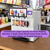 Nouvelle machine à slush à 2 réservoirs, machine à granita commerciale pour boissons glacées, idéale pour les cafés