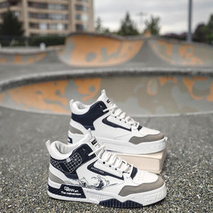 تصنيع المعدات الأصلية للرجال تنفس عارضة عالية أعلى وجه جلد مريحة الرياضة سميك النعل أحذية رياضية - Product Image 5