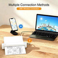 Mini Impresora Térmica Portátil A4 con Impresión Térmica sin Tinta, Conectividad USB Inalámbrica de Alta Velocidad para Estudio, Hogar y Oficina