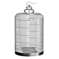 Cage à oiseaux portable en acier inoxydable 304, cage ronde pour perroquet, volière de luxe de style villa