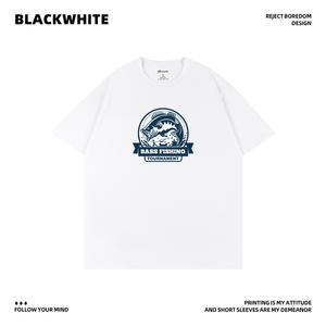 Camiseta de torneo de pesca de lubina, unisex, 100% algodón, ropa de verano transpirable - Product Image 4