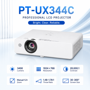 Projecteur de présentation PT-UX344C 3400 lumens XGA 3LCD 4:3 avec zoom 1,2x pour l'école, <span class=keywords><strong>le</strong></span> bureau et la formation - Product Image 1