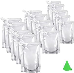 Pochette personnalisée VANTUR blanche et noire de 200 ml, 1000 ml, 5 L en BOPP avec bec verseur et poignée pour vin et liquides - Product Image 1