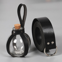Vente en gros Halloween Cosplay Dark Magic Cork Potion Bottle Toy Spherical Glass Bottle avec ceinture en cuir Magic Potion Bottle