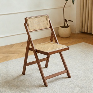 Sedia Pieghevole Moderna in Stile Nordico Wabi Sabi, Certificata CE UE, per Hotel, Appartamenti, Ville Familiari, Sedia <span class=keywords><strong>da</strong></span> Pranzo in Legno Massello - Product Image 4