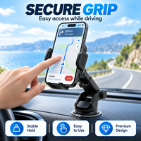 Support de téléphone universel pour voiture à ventouse télescopique réglable pour grille d'aération et pare-brise avec navigation GPS