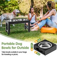 Comedouros Elevados para Cães de Raças Grandes, Suporte para Comedouro de Cães de Grande/Médio Porte, Comedouro de 1L para Ração e Água, Suporte com 5 Alturas Ajustáveis