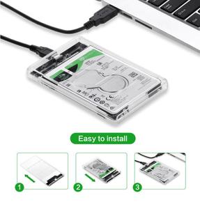 FYX portátil de alta velocidad de 2,5 pulgadas SATA <span class=keywords><strong>USB</strong></span> 3,0 caja de disco duro para ordenador portátil externo transparente SSD <span class=keywords><strong>HDD</strong></span> carcasa gran oferta de plástico - Product Image 5