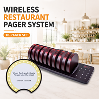 Système d'appel sans fil pour restaurant, ensemble de 10 bipeurs 433 MHz avec clavier tactile pour service de restauration, aire de restauration, café