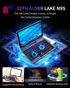 Mini Laptop Ligera de 8 Pulgadas con Pantalla Táctil, N95 DDR5 12GB 128GB/256GB/512GB SSD, Rotación de 360°, WiFi 6, 2 en 1, Portátil para Juegos - Product Image 3
