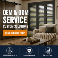 Fabricant professionnel de volets de plantation OEM ODM, volets intérieurs personnalisés en tilleul et PVC pour les distributeurs