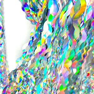 Rideau de porte à thème tropical avec fleurs d'hibiscus laser et motif en ficelle plastique pour fête d'anniversaire et mur de fond de scène de danse - Product Image 4