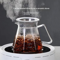 Carafe à café minimaliste en verre borosilicate, forme nuage, pour service, couleur gris fumé