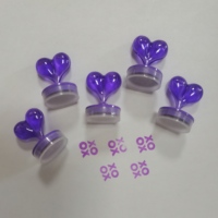 Ensemble de tampons en plastique personnalisables pour la décoration de journaux, tampon rond en EVA avec logo cœur, tampon à encre, impression numérique, utilisation au bureau