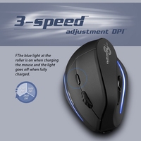Ratón Vertical Personalizado Tipo C F35B, Inalámbrico 2.4G + BT, DPI Ajustable, Recargable, Ergonómico, 6 Botones para PC y Portátil