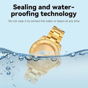 Montre de haute qualité pour hommes et femmes, montre en or, en acier inoxydable, automatique, mécanique, avec calendrier, avec lunette rotative, montre-bracelet cadeau - Product Image 4