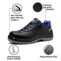 Chaussures de sécurité isolantes électriques 10KV en cuir pleine fleur avec embout en fibre de verre non métallique pour semelle intermédiaire injectée en PU, coupe basse, pour le travail