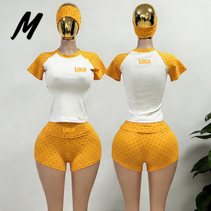 Completo Casual da Donna Primavera Estate 2026 con Logo Personalizzato, Set 2 Pezzi in Cotone Elasticizzato a Pois, Abbigliamento Loungewear - Product Image 3