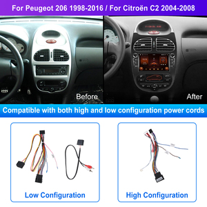 Podofo 7 ''xe stereo 2 + 64G không dây Carplay/Android tự động GPS/Wifi/BT/FM/RDS cho Peugeot <span class=keywords><strong>206</strong></span> 1998-2016/cho Citroen C2 2004-2008 - Product Image 4