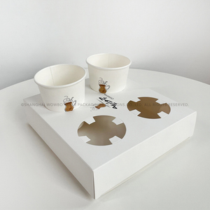 Vol pliable durable personnalisé 4 fentes plateau de support de porte-gobelet blanc emmêlé pour les gobelets en plastique/papier à emporter café - Product Image 5