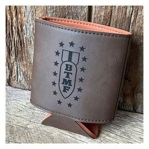 Refroidisseur de canettes personnalisé, isolant pour bière, manchon en similicuir PU, porte-bouteille, impression par sublimation - Product Image 1