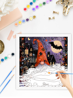 CHENISTORY Peinture par numéros DIY Illustration de dessin animé d'Halloween sur toile pour adultes Cadeau DIY Peinture acrylique sur toile