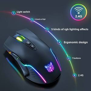 Ratón Inalámbrico para Juegos <span class=keywords><strong>Onikuma</strong></span> <span class=keywords><strong>CW905</strong></span> 2.4G, Recargable por USB, RGB Brillante, Ergonómico de 7 Botones para Esports - Product Image 3