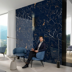 Blue Portoro Super Series 24x48 Inch Double Loading Porcelain Tiles Luxury Gloss Collection - Product Image 6