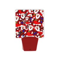 Lampu Tidur Mini LED 3D Santa Claus Warna Putih Hangat Bentuk Persegi Panjang Dekorasi Rumah Natal Tahun Baru Sensor Akrilik Soket Kamar Tidur Modern