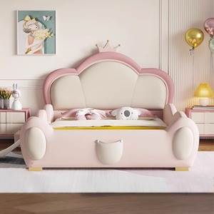 <span class=keywords><strong>Letto</strong></span> Principessa Minimalista <span class=keywords><strong>per</strong></span> Casa, Moderno <span class=keywords><strong>Letto</strong></span> <span class=keywords><strong>per</strong></span> Bambini in Pelle Morbida e Sicura con Sponde, <span class=keywords><strong>Letto</strong></span> Matrimoniale Rosa <span class=keywords><strong>per</strong></span> Ragazze in Offerta - Product Image 4