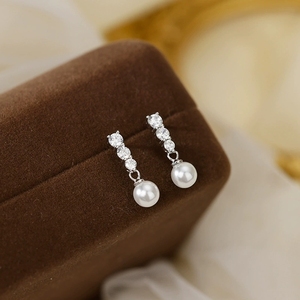 Bông tai dạng khuyên bằng bạc 925 giả ngọc trai FY-ED392 dành cho nữ, kiểu dáng mới năm <span class=keywords><strong>2025</strong></span>, thời trang, nhẹ nhàng sang trọng, thiết kế độc đáo - Product Image 2