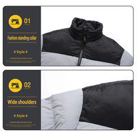 Veste en duvet d'hiver vierge personnalisée surdimensionnée en mousse veste en duvet d'hiver 3m veste réfléchissante super brillante pour hommes