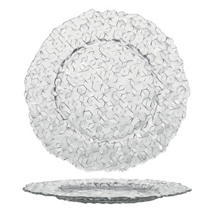 Plat de service en verre Cubik, rond, transparent, 33 cm - Product Image 1